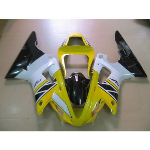 Injection bodywork fairing kit for YAMAHA YZFR1 2000 2001 yellow white black fairings set YZF R1 00 01 SZ17