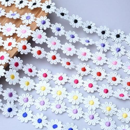 15y 2cm Mini Floral Embroideried Lace Trimming for Baby Girls Clothes Dress Home Decorations DIY Hair Accessories