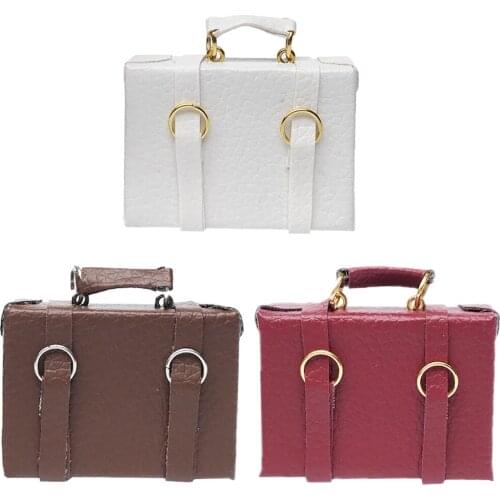 1/12 Dollhouse Miniature Mini Model Leather Bag Doll House Decor Accessory