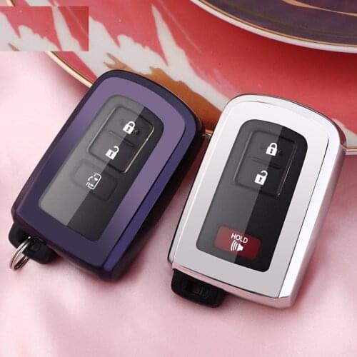 Soft TPU Car Key Cover for TOYOTA RAV4 Corolla Camry Crown Prado 2/3/4 Button Smart Remote Control Key Case Key Accessories