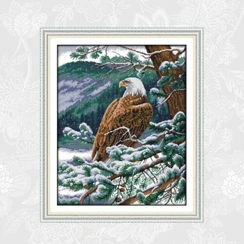 Cross Stitch Kits An Overlooking Eagle Printed Fabric 14CT 11CT Chinese Cross-stitch Painting Embroidery Needlework Home Decor