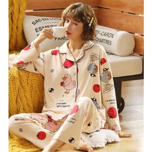 2021Spring and Autumn New Womens Pajamas Cardigan Long Sleeve Pajama Sexy Sleepwear Set Sleep Tops Home Service Pijamas Women