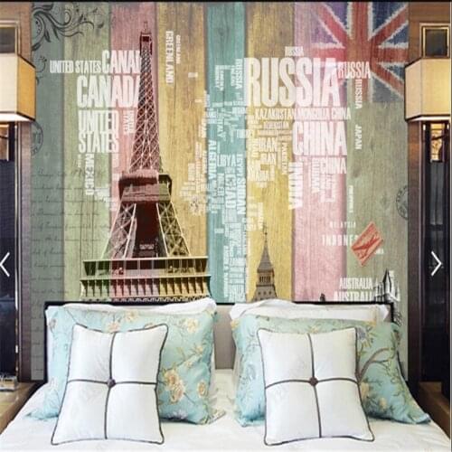 Eiffel Tower Personality European and American Retro Wallpapers for Living Room Sofa Bedroom Background Wall Papers Home Decor