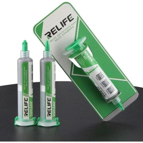 RELIF 10CC BGA Tin Solder Paste Leaded Sn63/Pb37 Syringe Liquid Flux Melting Point 183℃ PCB Repair Soldering iron Welding Tools