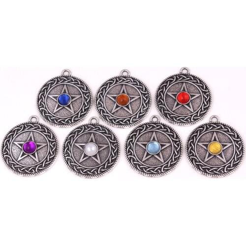 KNOT PENTAGRAM PENDANT PEWTER WITH CORD Wicca Pagan Witch Goth Pentacle