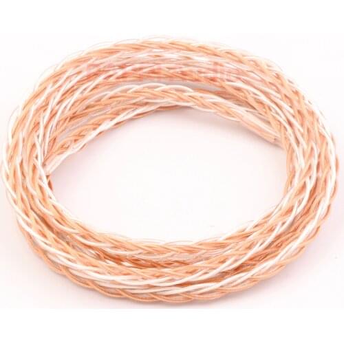 PAPRI Newest GS01+03 8Cores Upgrade Headphone Cable OCC +Silver Plated Mix Wire Hifi DIY For Earphone Audio Line Litz structure