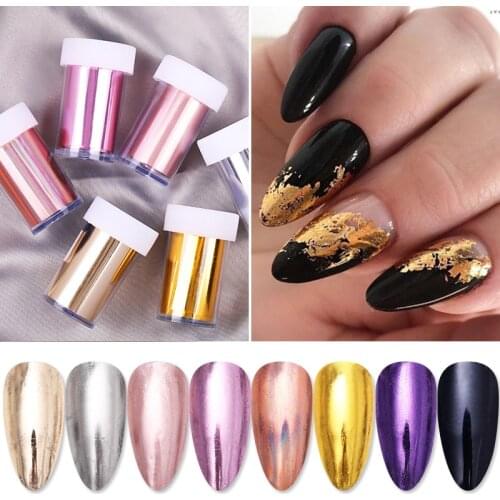 1 Roll Holographics Rose Gold Nail Foils Sticker Sparkly Sky Glitter Nail Art Transfer Stickers Paper DIY Tips Decoration
