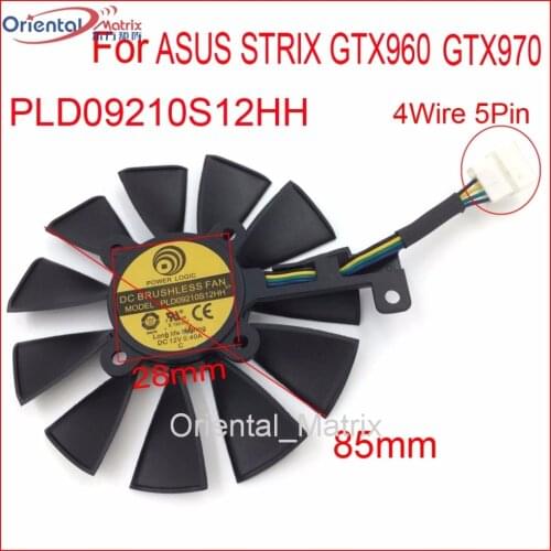 PLD09210S12HH 85mm 28x28x28x28mm 12V 0.40A 4Wire 5Pin For ASUS STRIX GTX970 GTX960 Graphics Card Cooler Cooling Fan