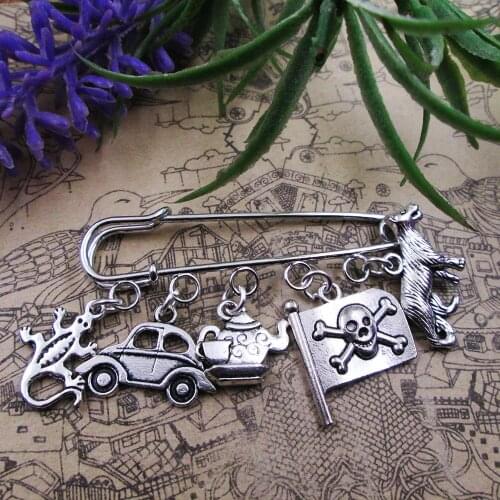 Once Upon a Time Movie Theme Silver Plated Charm Brooch Gift Birthday