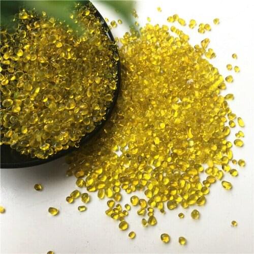 Drop Shipping 50g 2-5mm K5 Yellow Glass Gravel Glaze Stone Rock Polished Aquarium Specimen Stones and Crystals
