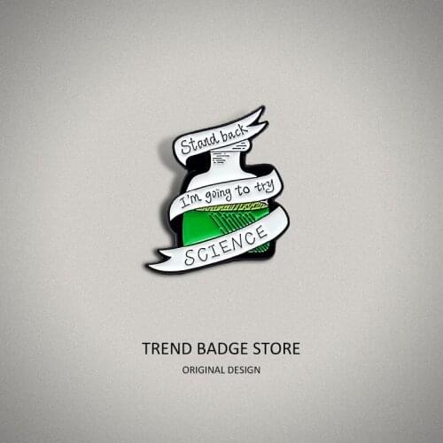 Alphabetic Ribbon Wound Science Lab Bottle Creative Alloy Brooch Research Science Lab Badge Enamel Label Pins