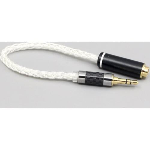 LN007464 Various length plugs 8 Cores Pure 99% Silver Headphone Earphone Cable For 3.5mm xlr 6.5 2.5mm male to 4.4mm female