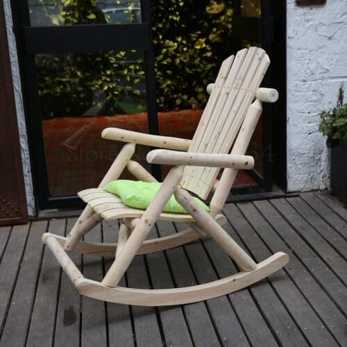 Nordic Balcony Solid Wood Rocking Chair Lazy Recliner Lazy Elderly Childrens Home Rocking Chair Outdoor Outdoor American