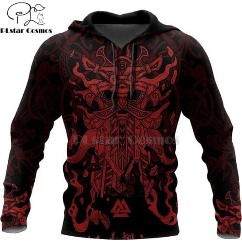 PLstar Cosmos Viking Warrior Tattoo New Fashion Tracksuit casual 3D Print Zipper/Hoodie/Sweatshirt/Jacket/Mens Women style-63