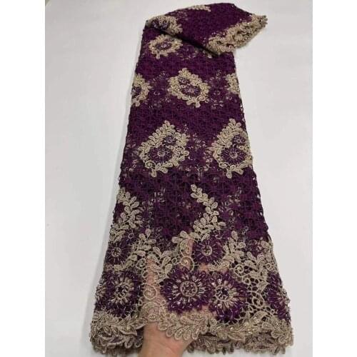 Embroidery Africa French Tulle Mesh Lace Fabric for Party SYJ-268688 with beads Lace Fabric Nigerian Net Lace Fabric