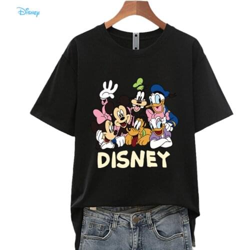 Disney Cartoon Cute Kawaii T-shirts for Girls Short Sleeve Loose Streetwea Summer Femme Graphic T Shirts 90s Tops Women 2021