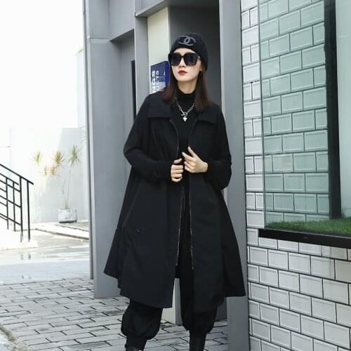 210820 Autumn New Medium and Long Sleeveless Vest Windbreaker Coat Solid Women Jacket