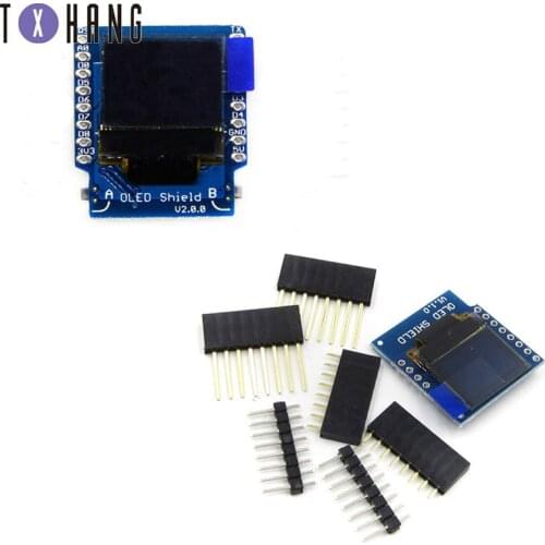 0.66" inch For Wemos Oled 64X48 IIC I2C LCD OLED LED Dispaly Shield for Arduino Compatible For WeMos D1 Mini SSD1306 OLED Shield