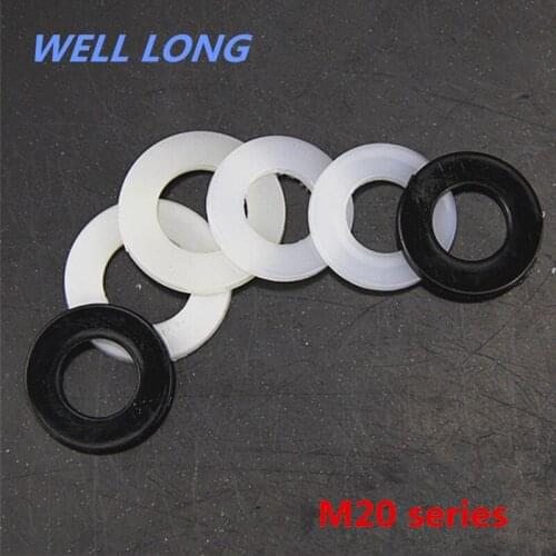 100pcs/lot Nylon Screw Gasket Insulation Plastic Flat Pad Plastic Washer,M20