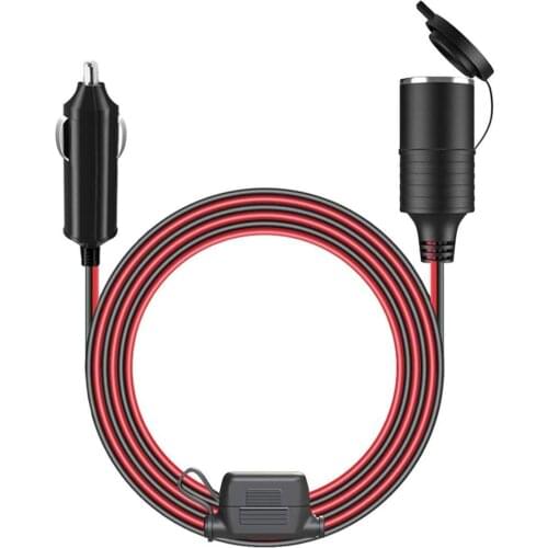 10FT 12V 24V Car Cigarette Lighter Male Plug to Female Socket Extension Cable 10A Fuse