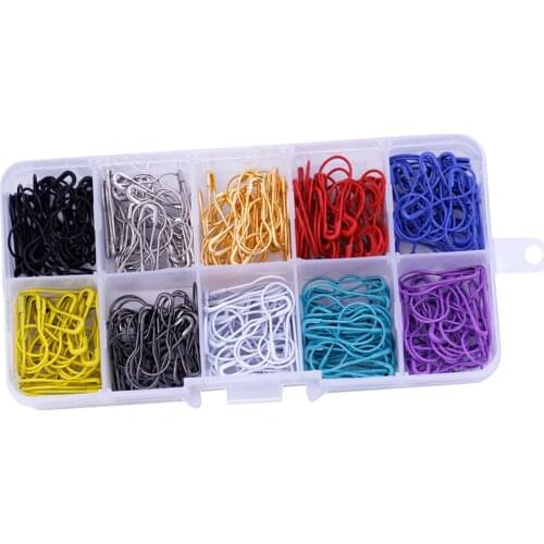 300pcs 22mm Assorted Bulb Safety Pins Calabash Pins Pear Shaped Pins Knitting Stitch Markers with Storage Box