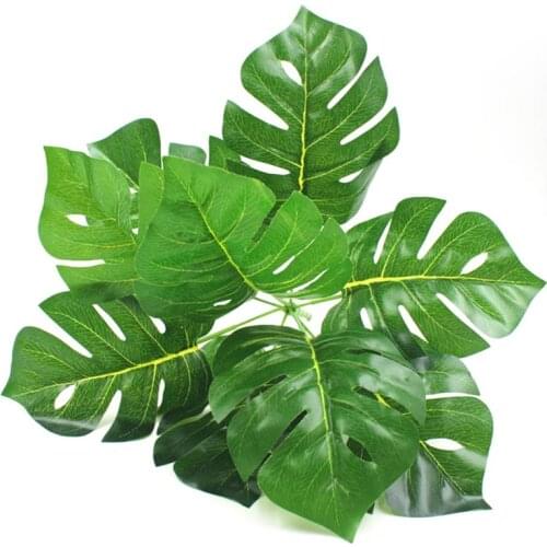 9 Leaves Branch Artificial Plants Green Turtle Leaves Turtle Leaf Glued Feel Silk Flower Simulation Home Garden Potted Decor