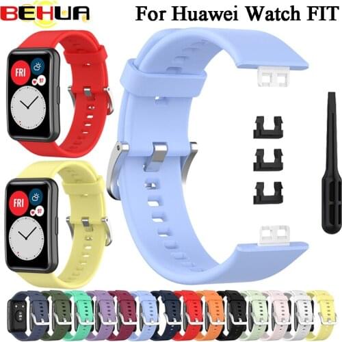 BEHUA Strap For HUAWEI Watch Fit Watchband Silicone Band Replacement Bracelet Wristband Sports Woman Man Soft Correa Accessories