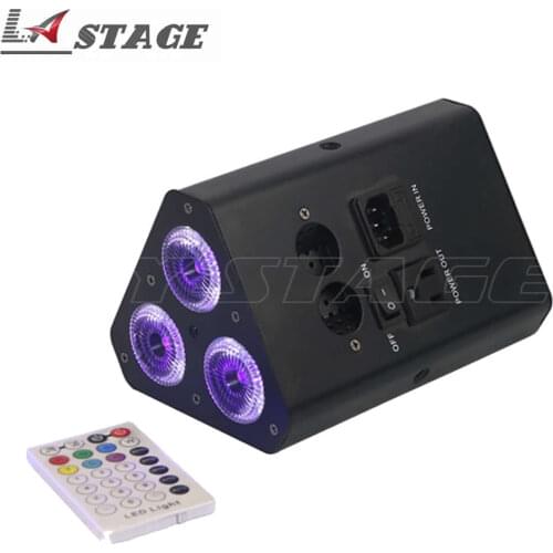 Battery Powered Stage Lighting 3 Head Wireless Uplights 3X18w RGBAW+UV Mini Battery Led Wash Light For Wedding Decoration