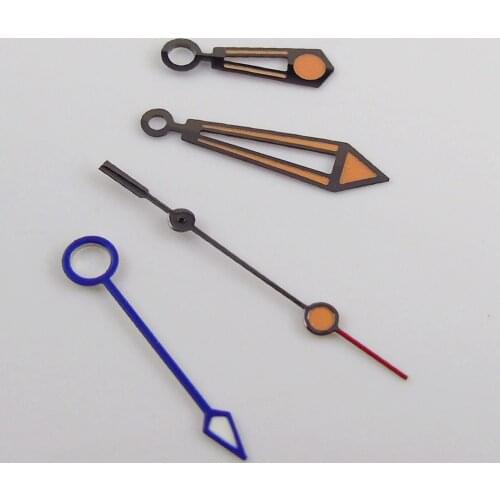 Black Orange Watch Hands Luminous GMT hands fit MingZhu 3804 movement