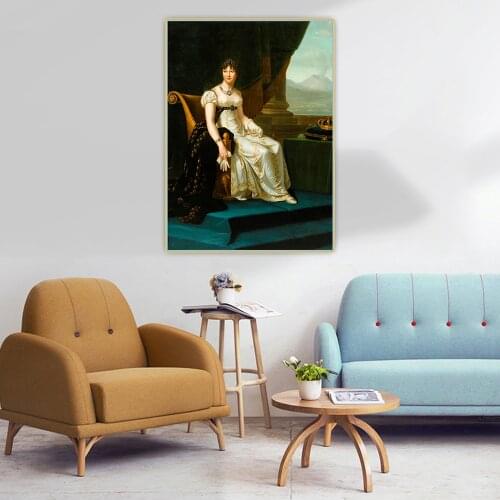 Citon Francois Gerard《Caroline Bonaparte》Canvas Art Oil Painting Artwork Poster Picture Wall Background Decor Home Decoration