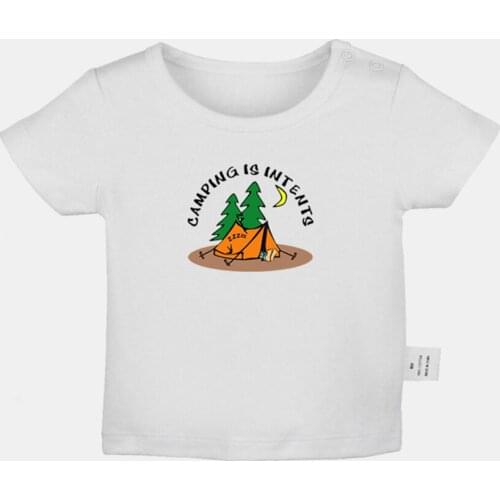 Camping Is Intents Going O the Woods Is Going Home Newborn Baby T-shirts Toddler Graphic Solid Color Short Sleeve Tee Tops