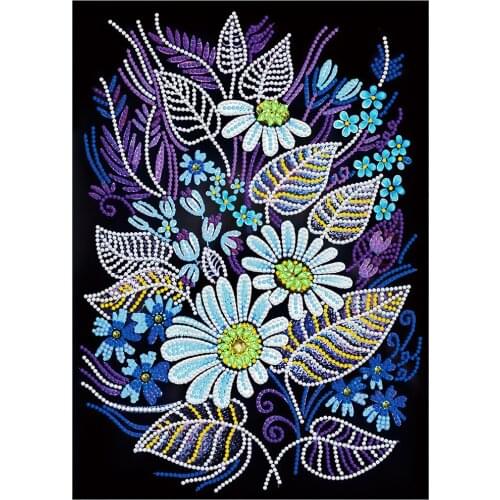 Glow In Dark Flower 5D Luminous Painting With Diamond Mosaic on Self-Sticker Canvas Rhinestone Embroidery Resin Home Art Decor