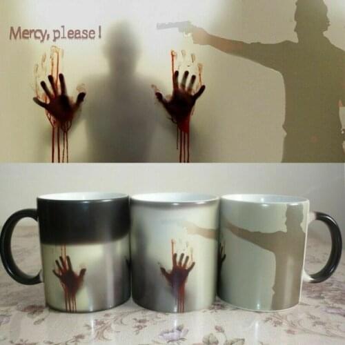 Heat Changing Color Mug Walking Dead Cup Coffee Sensitive Magic Halloween Gift Walking Dead Magic Zombie Color Changing Cup Mug