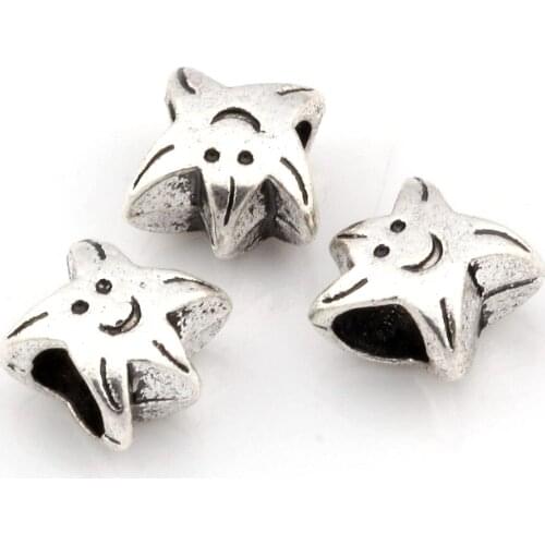 Hot ! 20 Pcs Zinc Alloy Large Hole Spacer Beads For Jewelry Making Bracelet Necklace DIY Accessories 10x10x6mm nm520