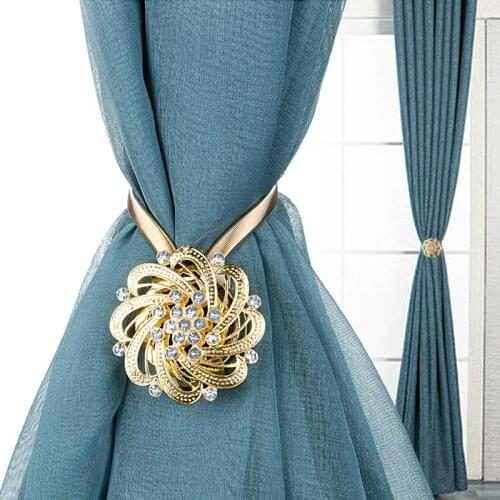 Magnetic Beauty Flower Curtain Holder Hook Tie Backs Home Decor Accessories For Shower Bedroom Living Room