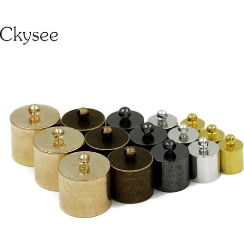Ckysee 100Pcs/lot Copper End Caps Clasps Fit 2-9.5mm Necklace Leather Cord Tassel Cap Connectors For Diy Jewelry Making