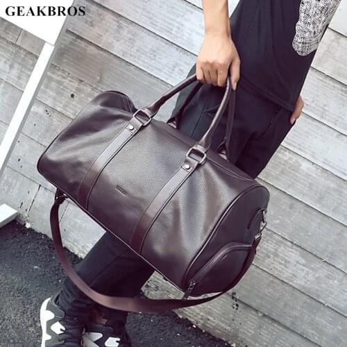 Mens Leather Fitness Sports Training Bag Durable Gym Bags Men Women Outdoor Shoes Storage Handbag Leather Travel Luggage Tote