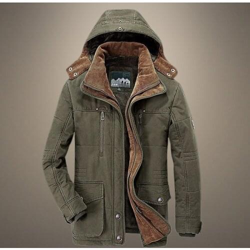 2021 Autumn Winter Men Jacket Hooded Parkas Fur Linner Thicken Jacket Male Casual Overcoat Hat Detachable Coats Man OverSize