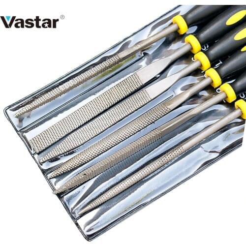 Vastar 6x 140mm Mini Metal Rasp Needle Files Set Wood Carving Tools for Steel Rasp Needle Filing Woodworking Hand File Tool