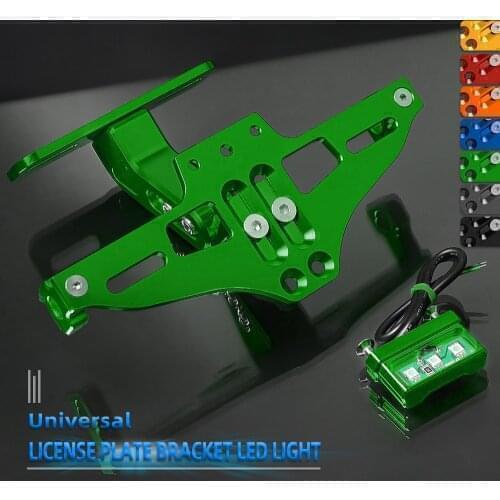 License Registration Plate Holder Frame with LED Light FOR Kawasaki ER-6F ER-6N NINJA 400R 650R NINJA 250R NINJA 300R 250 R6
