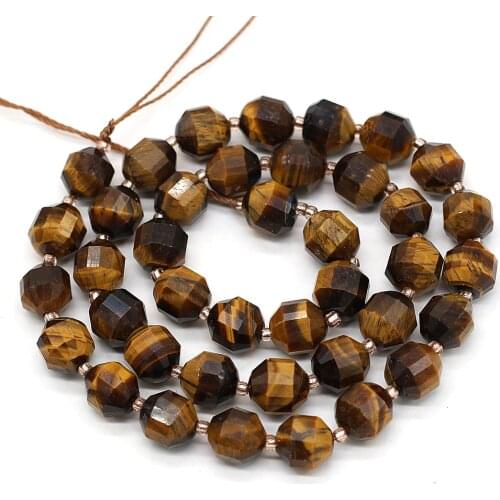 New Faceted Yellow Tiger Eye Loose Beads Natural Energy Stone Spacer Beaded for Jewelry Making DIY Charms Bracelet Necklace 14