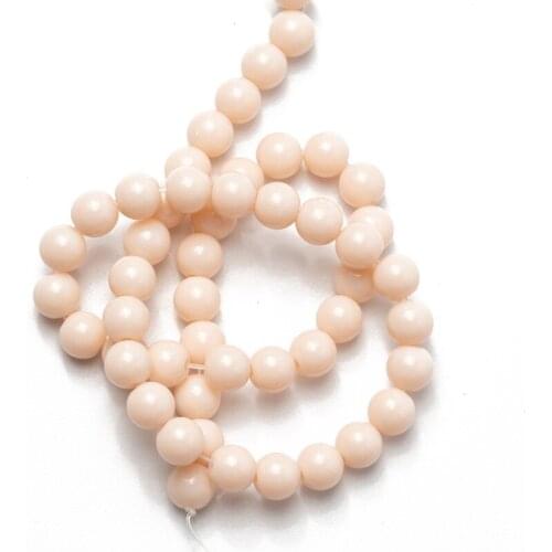 Wholesale Jewelry Making Ivory White Glass Beads Charm Bracelet Natural Beads Stone Necklace Bracelet Earrings DIY 8mm