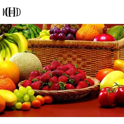 Full Round 5D DIY Diamond Painting Fruit Picture 3D Diamond Painting Crystal Diamond Cross Stitch Decoration Kit Mosaic Diamon