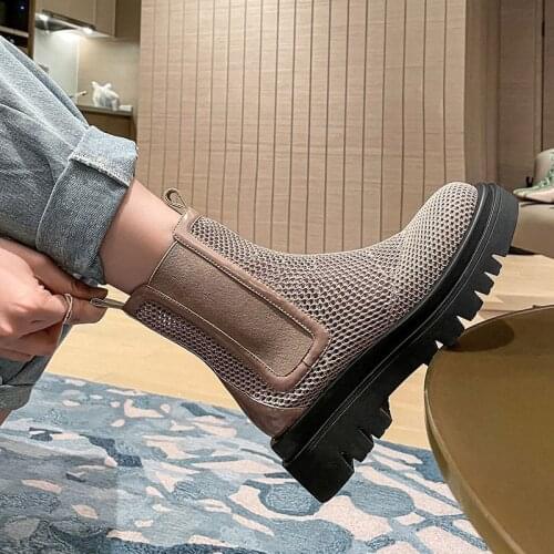 SONDR Luxury Chelsea Boots Women Platform Ladies Boots Chunky Shoes Short Ankle Boots Thick Heel Designer Botas Mujer