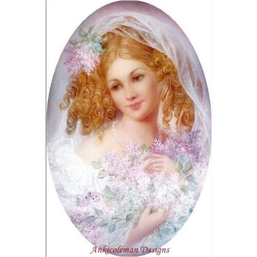 Needlework for embroidery DIY DMC High Quality - Counted Cross Stitch Kits 14 ct Oil painting - Lilac Girl