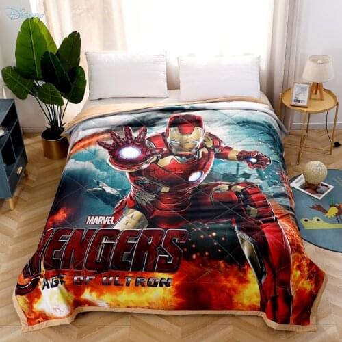 Marvel The Avengers Iron Man Printed Summer Quilt Spider Man Frozen Disney Princess Character Thin Comforter Bedspreads Coverlet