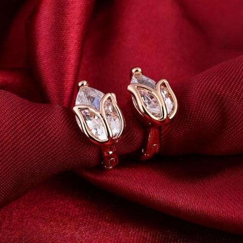 New European American Classic Fashion CZ 2020 Flower Buds Hoop Earrings High Quality Earrings For Women