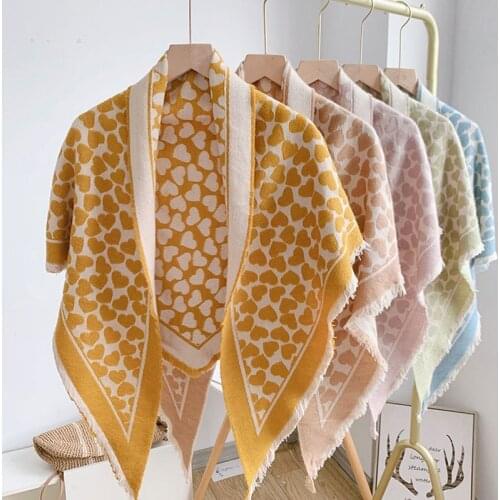 2021 New Autumn and Winter Fashion Scarf Women Warm Knitted Wraps Brand Ladies Triangle Shawl Sweet Foulard Femme