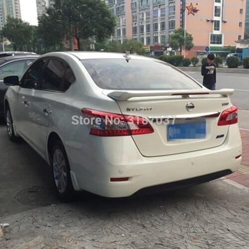 For Nissan Sentra Spoiler 2012-2015 ABS Plastic Unpainted Color Rear Roof Spoiler Wing Trunk Lip Boot Cover Car Styling