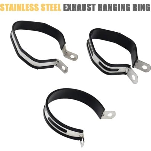 Stainless steel Motorcycle Hexagonal Round Exhaust Muffler Pipe Bracket Clip Fasten Support Silencer Pipe Bracket Hanger Band